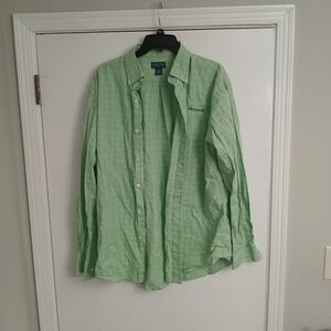 Vintage Y2K Microsoft Light Green Casual Button Down Shirt